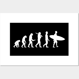 Funny Surfing Evolution Gift For Surfers Posters and Art